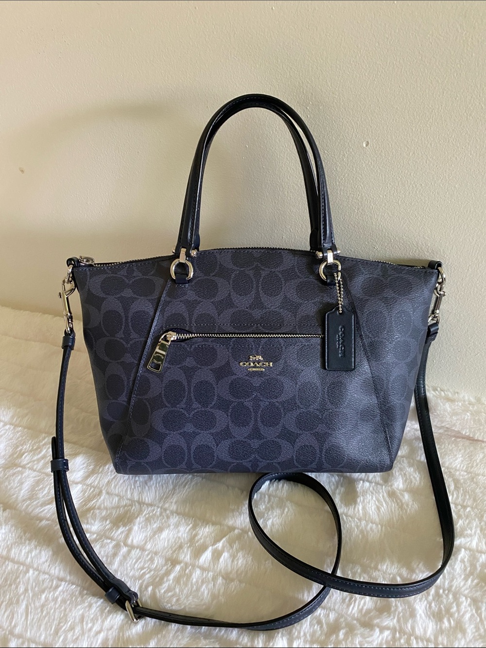 Coach Prairie Satchel In Signature Coated Canvas, Denim Midnight (91455)